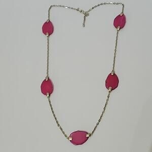 Chico's Long Length Pink Statement Necklace 44 in boho hippie